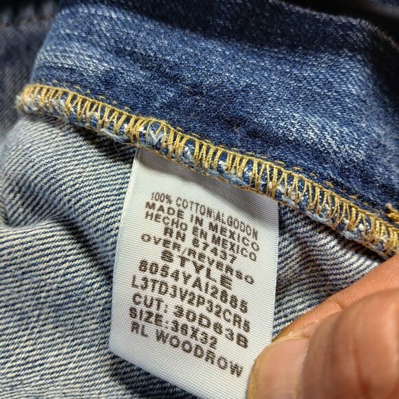 Polo Ralph Lauren Jeans Mens 36x32 Blue Distressed Preppy 90s Vtg Denim Woodrow - Picture 4 of 14